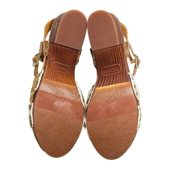 NWT Korks by Kork-Ease Natalia Green Olive Tie Dye Fabric Combo Sandals size 8