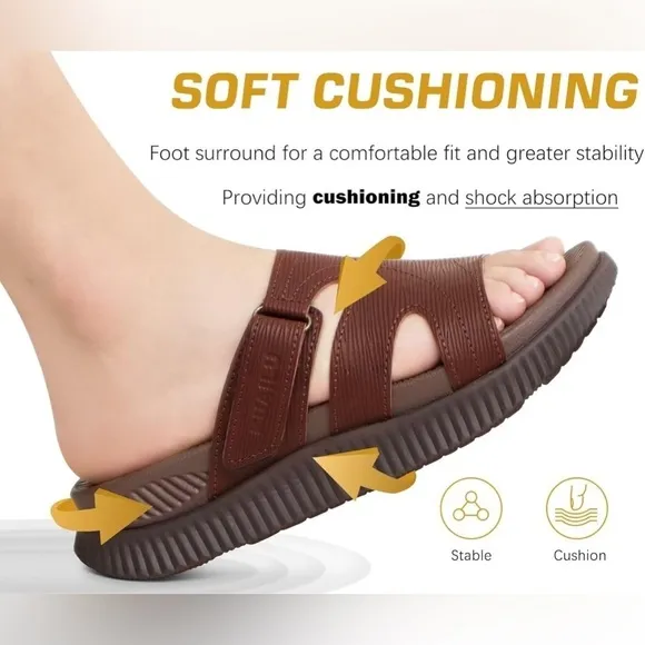 NWT- KuaiLu Womens Orthotic Slides Thick Athletic Cushion Recovery Sandals