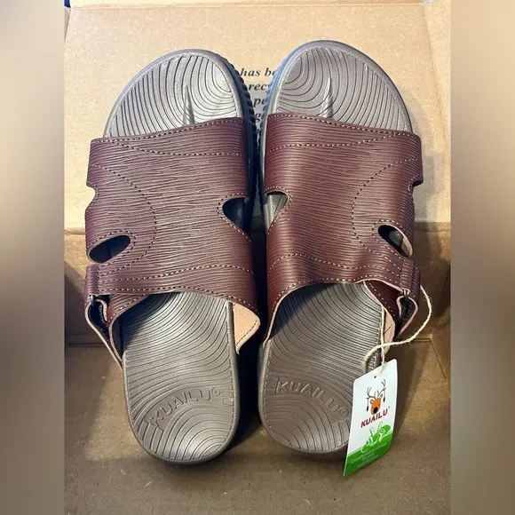 NWT- KuaiLu Womens Orthotic Slides Thick Athletic Cushion Recovery Sandals