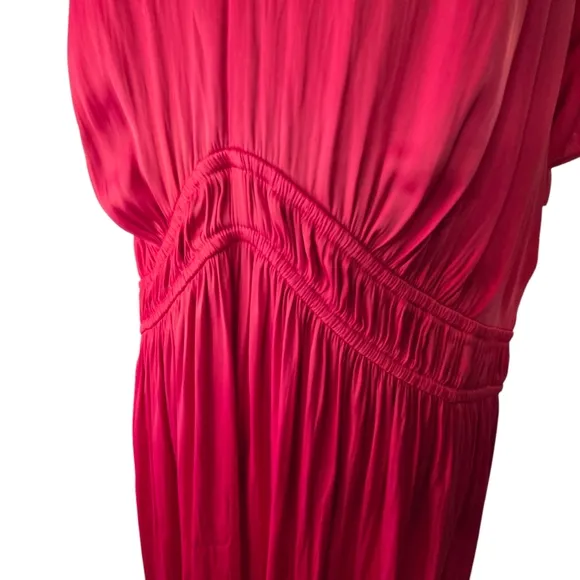 NWT Lane Bryant Silky Pink Midi Dress Flutter Sleeve, Women's Size 18 Plus Size