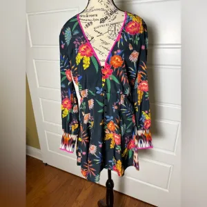 NWT LE SUPERBE Floral Tropical Dress