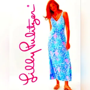 NWT Lilly Pulitzer Via Del Mar Blake Maxi Dress Color: Multi Via Del Mar 10
