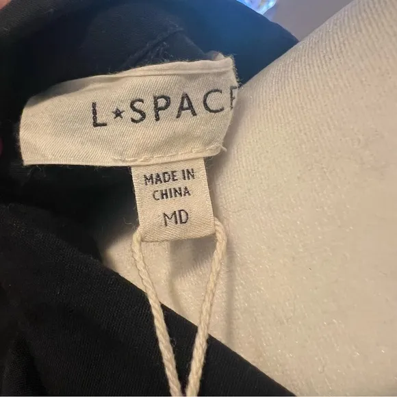NWT L*space‎ Logan dress in black womens size medium with cinched waist