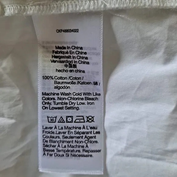 NWT Madewell Dress Cotton Poplin Button-Front Mini Shirtdress White Size XS