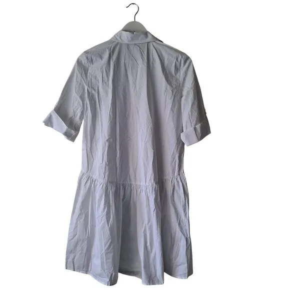 NWT Madewell Dress Cotton Poplin Button-Front Mini Shirtdress White Size XS