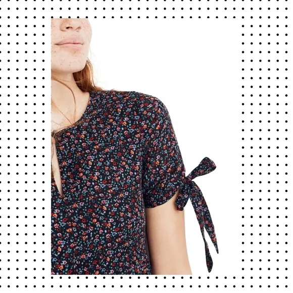 NWT Madewell - Tie-Sleeve Tiered Midi Dress XS