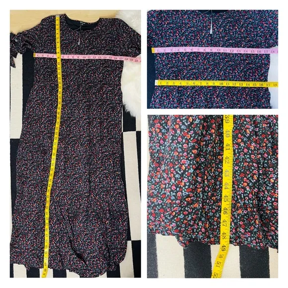 NWT Madewell - Tie-Sleeve Tiered Midi Dress XS