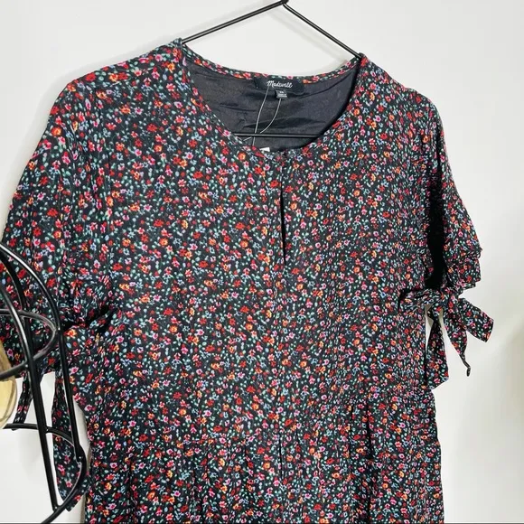 NWT Madewell - Tie-Sleeve Tiered Midi Dress XS