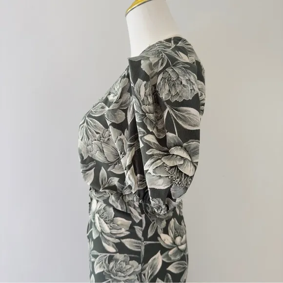 NWT Moon River Floral Puff Sleeve Women's Midi Dress Size Small
