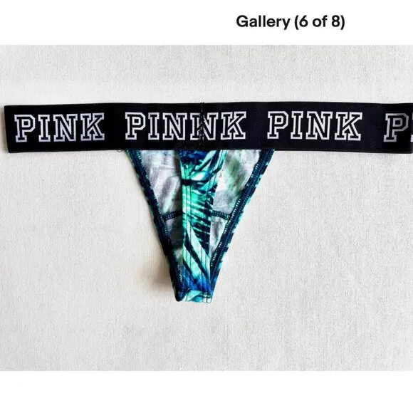 NWT! NEW RARE VICTORIA'S SECRET PINK THONG PANTY PANTIES THICK LOGO BAND SIZE XS