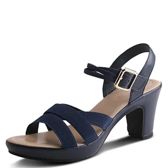 NWT Patrizia Women's Neesa Slingback Dress Sandals, Navy Synthetic-Size 8.5