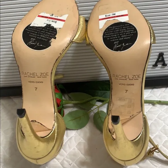 NWT  Rachel Zoe Los Angeles Ava Stiletto gold Sandals