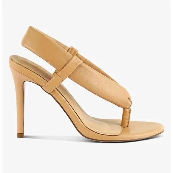 NWT Rag &amp; Co Handcrafted Beige Stiletto Heel Thang Sandals Size 6