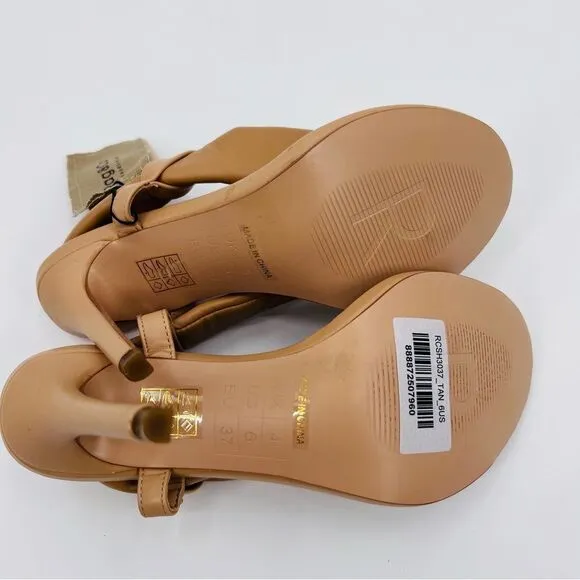 NWT Rag &amp; Co Handcrafted Beige Stiletto Heel Thang Sandals Size 6