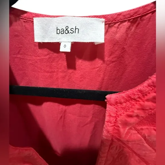 NWT size 0 ba&amp;sh Robe Iana dress  Short dressV neckBalloon sleeves100% cotton