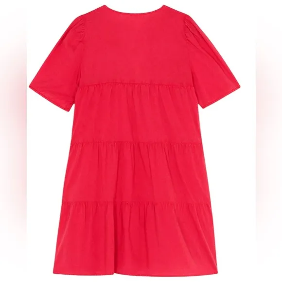 NWT size 0 ba&amp;sh Robe Iana dress  Short dressV neckBalloon sleeves100% cotton