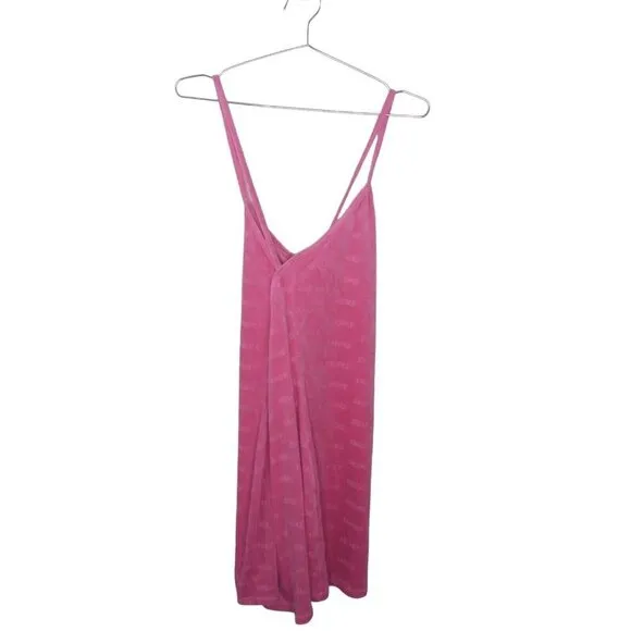 NWT SKIMS Pink Logo Velour Mini Dress LIMITED EDITION SZ 2X