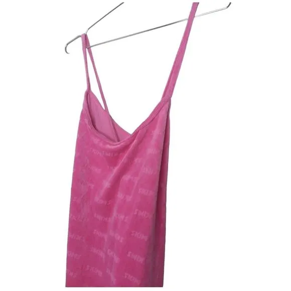 NWT SKIMS Pink Logo Velour Mini Dress LIMITED EDITION SZ 2X
