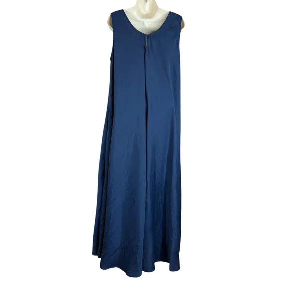 NWT Soft Surroundings Mizu Missy Navy V-Neck A-Line Maxi Dress Women's Size M