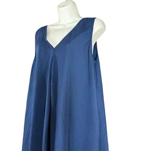 NWT Soft Surroundings Mizu Missy Navy V-Neck A-Line Maxi Dress Women's Size M