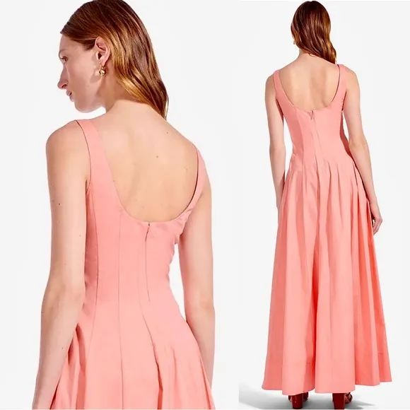 NWT Staud Wells Maxi Dress Grapefruit