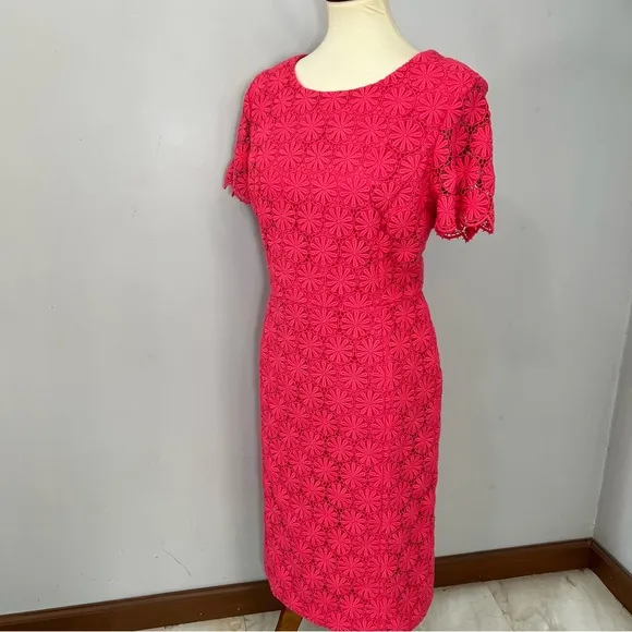NWT Talbots pink crochet midi dress women’s sheath dress lace floral summer day
