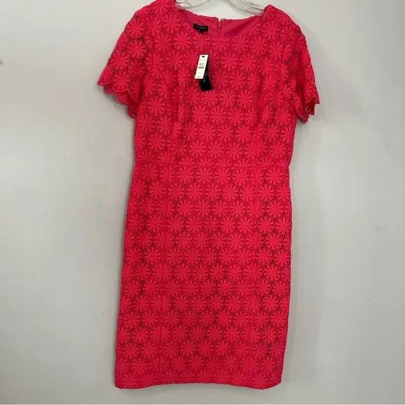 NWT Talbots pink crochet midi dress women’s sheath dress lace floral summer day