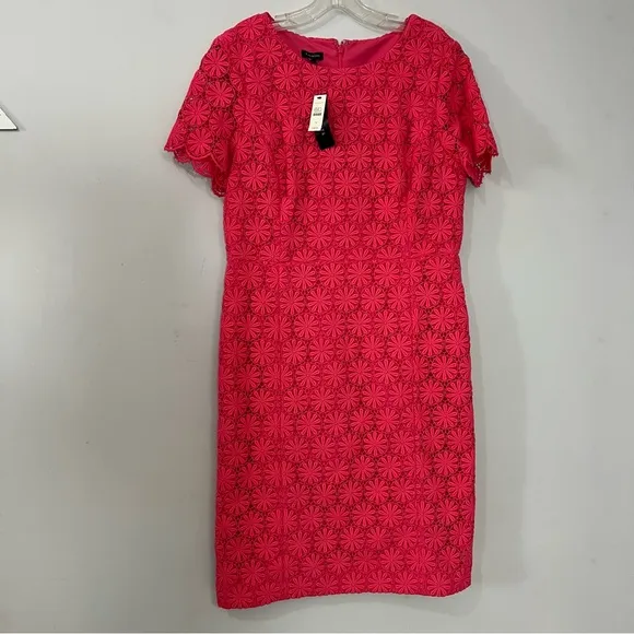 NWT Talbots pink crochet midi dress women’s sheath dress lace floral summer day