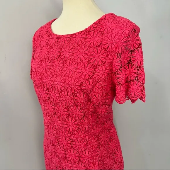 NWT Talbots pink crochet midi dress women’s sheath dress lace floral summer day