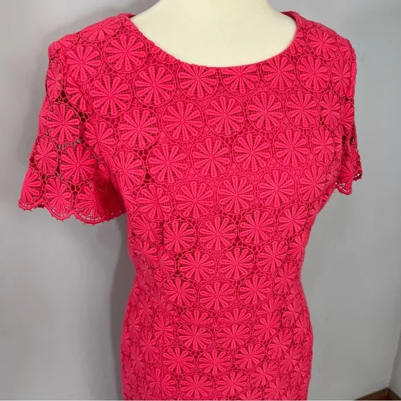 NWT Talbots pink crochet midi dress women’s sheath dress lace floral summer day