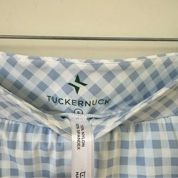 NWT Tuckernuck Light Blue Gingham 16 Inch Karrie Golf Skirt Size Small
