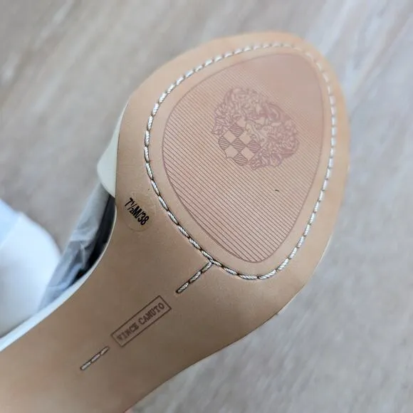 NWT Vince Camuto Razanya Creamy Baby Sheep High Heel Sandals, size 7.5M