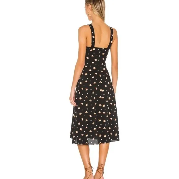 NWT WEWOREWHAT x REVOLVE Black Floral Harper Midi Dress, Size Large
