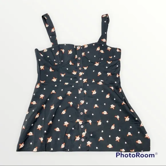 NWT WEWOREWHAT x REVOLVE Black Floral Harper Midi Dress, Size Large