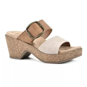 NWT white mountain footbeds Women's Copious Platform Wedge Sandals Tan size 8