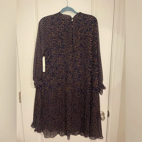 🆕NWT Women’s Anthropologie Seen Worn Kept Vega Pleated Mini Dress Navy Size 6