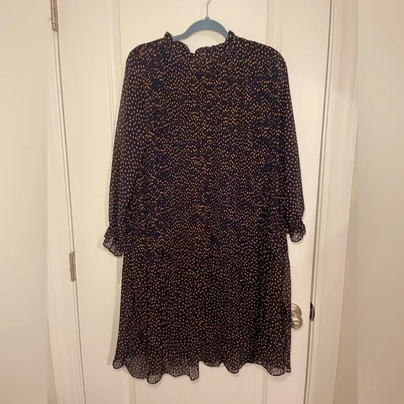 🆕NWT Women’s Anthropologie Seen Worn Kept Vega Pleated Mini Dress Navy Size 6