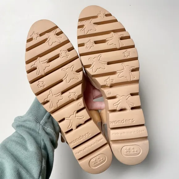 NWT Wonders Sandalen Suede Sandals Wedges Nude Tan Sand Comfort Walking