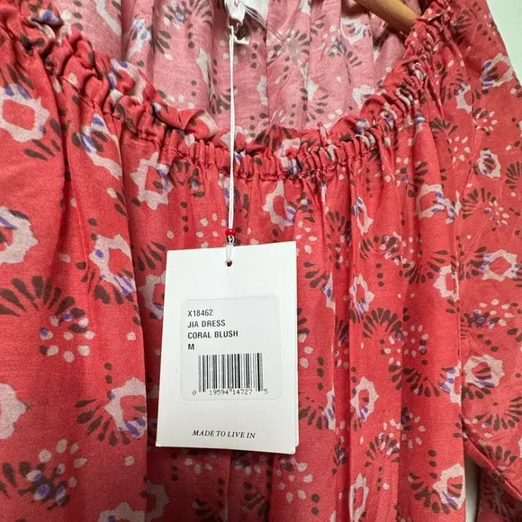 NWT Xirena Jia Floral Silk Blend Mini Dress in Coral Blush Size Medium