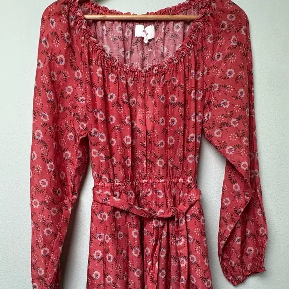 NWT Xirena Jia Floral Silk Blend Mini Dress in Coral Blush Size Medium