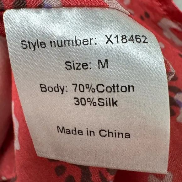 NWT Xirena Jia Floral Silk Blend Mini Dress in Coral Blush Size Medium