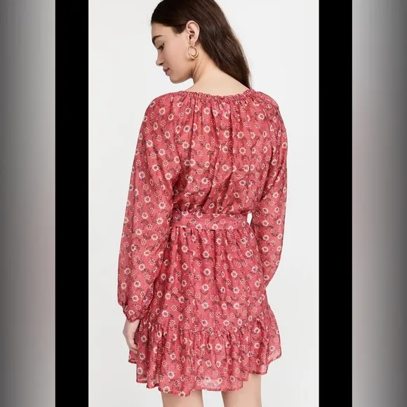 NWT Xirena Jia Floral Silk Blend Mini Dress in Coral Blush Size Medium