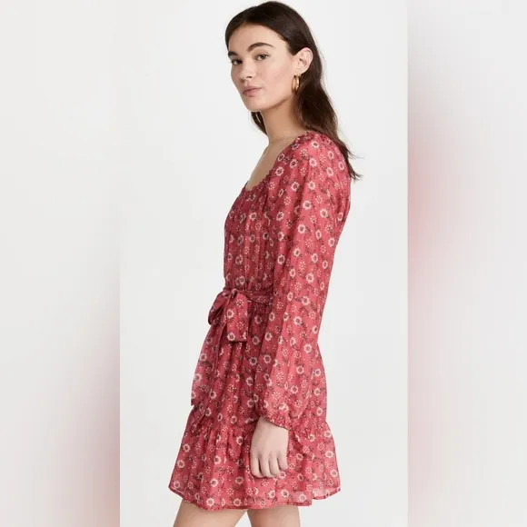 NWT Xirena Jia Floral Silk Blend Mini Dress in Coral Blush Size Medium