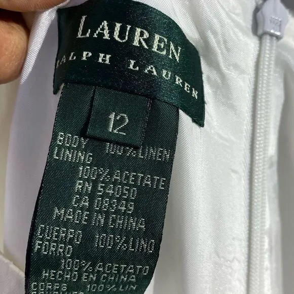 NWT Lauren Ralph Lauren Shelter Island Linen Dress Size 12