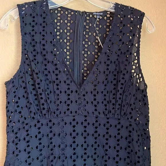 NWT Madewell Depeche Eyelet Maxi Dress Black 6