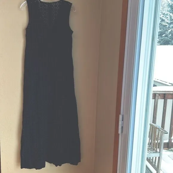 NWT Madewell Depeche Eyelet Maxi Dress Black 6