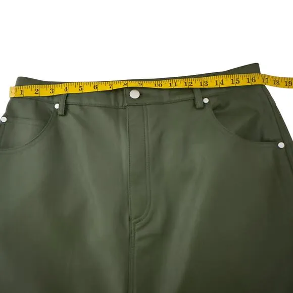 NWTs Pilcro by Anthropologie Plus Size Madi Faux Leather Front-Slit Skirt  (14)