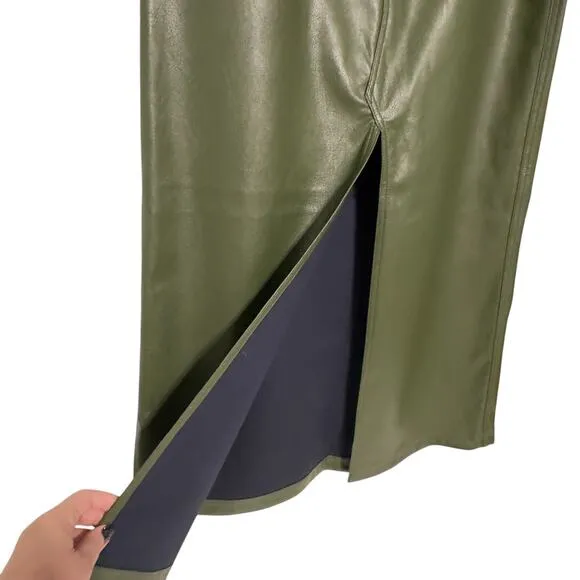 NWTs Pilcro by Anthropologie Plus Size Madi Faux Leather Front-Slit Skirt  (14)