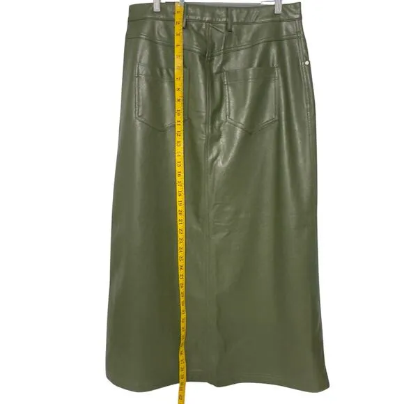 NWTs Pilcro by Anthropologie Plus Size Madi Faux Leather Front-Slit Skirt  (14)