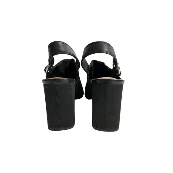 NYDJ Lyssa Slip On Slingback Open Toe Sandals Women's 9 Black